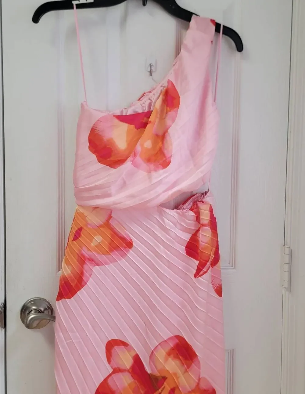 Abercrombie & Fitch Pleated One Shoulder Cut Out Maxi Dress S